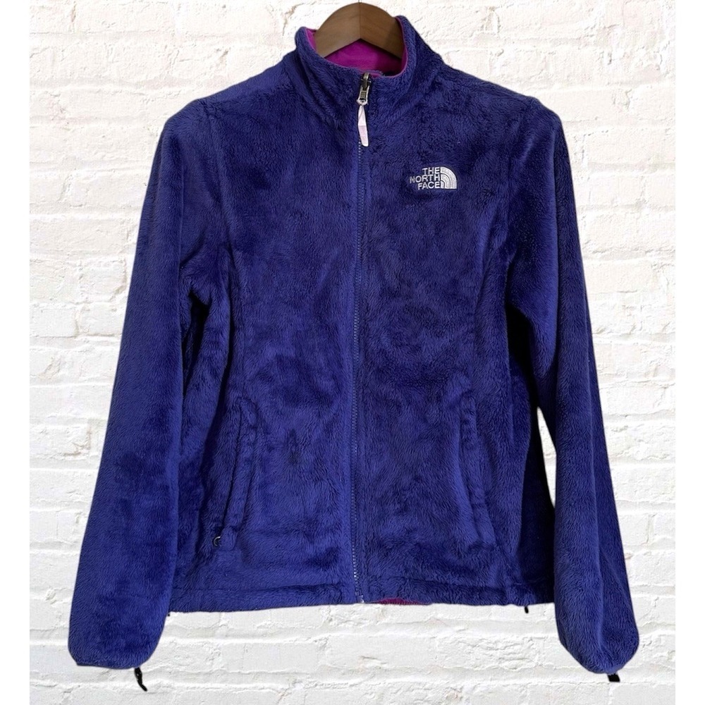 THE NORTH FACE Jacket Womens S Osito Full Zip Fleece Zipper Pockets Purple Plush